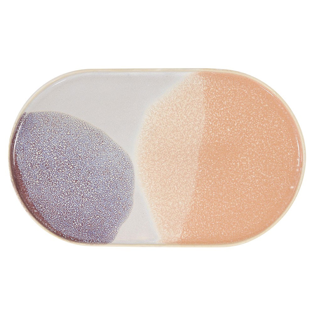 Gallery oval side plate L pink & lilac HKliving