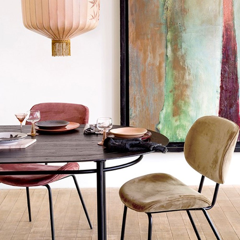 Oval dining table black HKliving