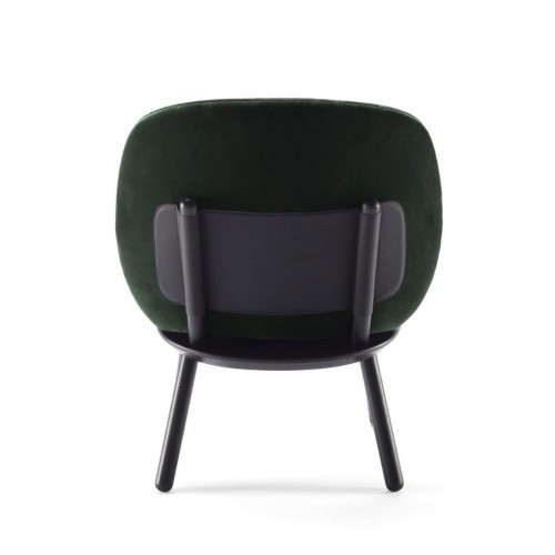 Silla baja naïve terciopelo verde botella Emko