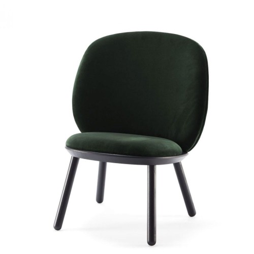 Naïve low chair bottle green velvet Emko