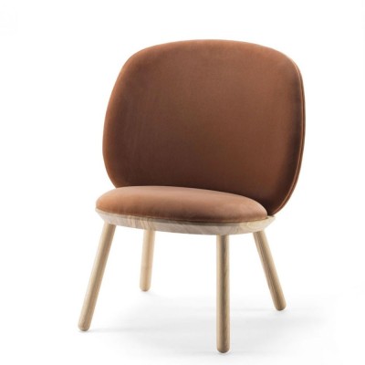 Naïve low chair terracotta velvet Emko 2