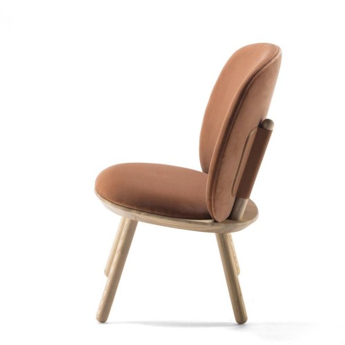 Silla baja naïve terciopelo terracota Emko
