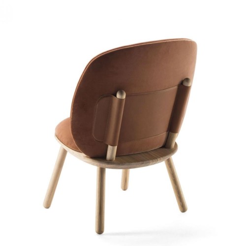 Chaise basse Naïve velours terracotta Emko