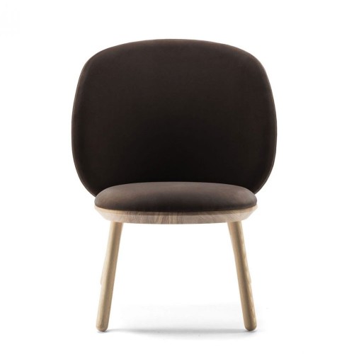 Naïve low chair brown velvet Emko