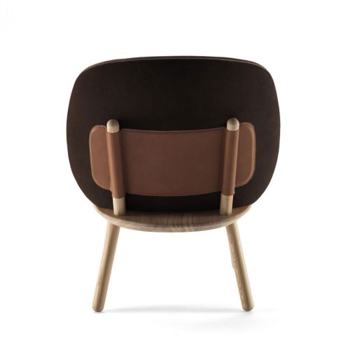 Silla baja naïve terciopelo marrón Emko