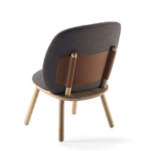 Sedia bassa naïve kvadrat grigia Emko