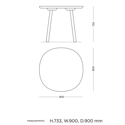 Tavolo da pranzo naïve frassino naturale Ø90cm Emko