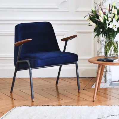 366 Metal Velvet fauteuil indigo 366 Concept