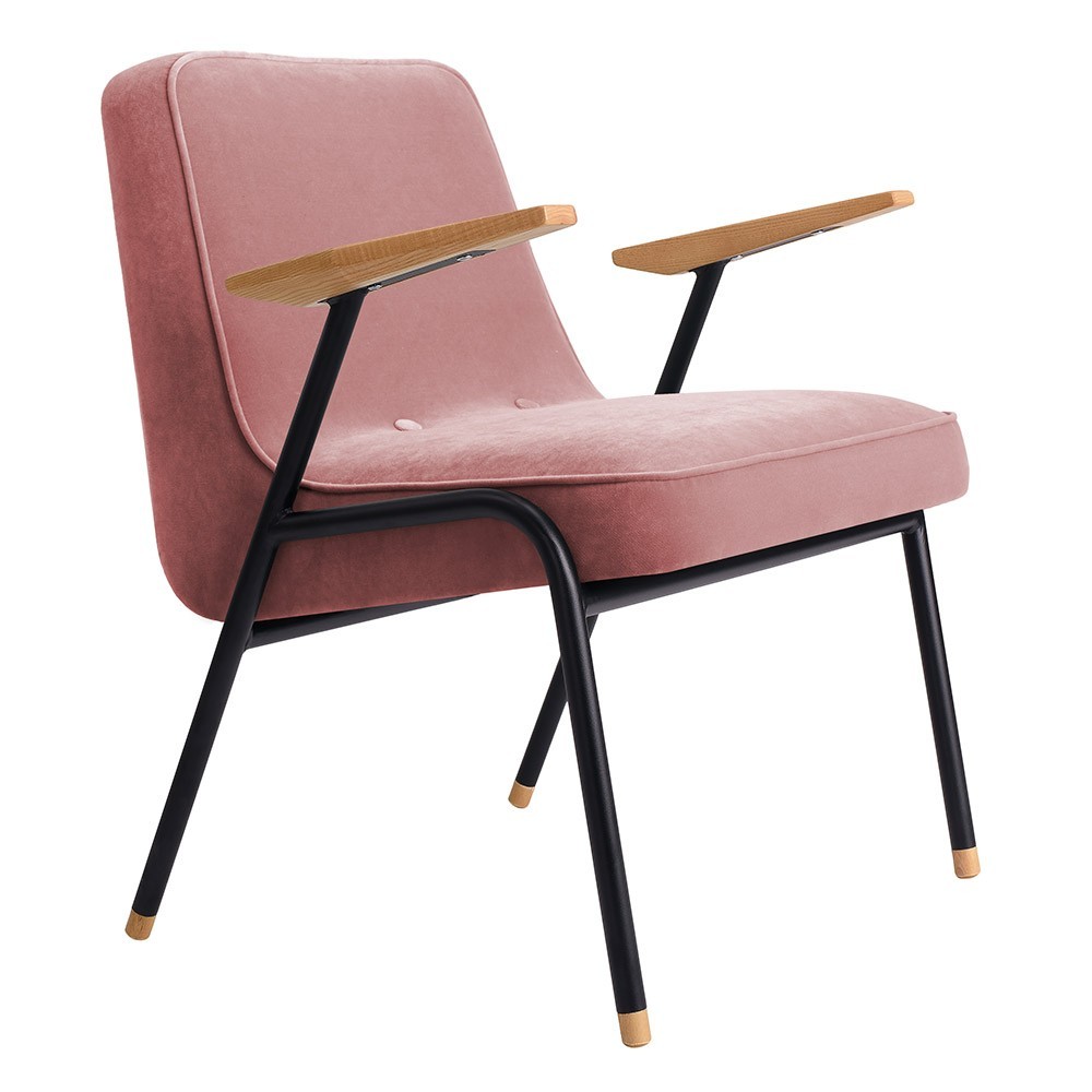 366 armchair Metal Velvet powder pink 366 Concept