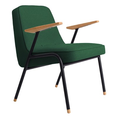 366 Metalen fauteuil van flesgroene wol 366 Concept