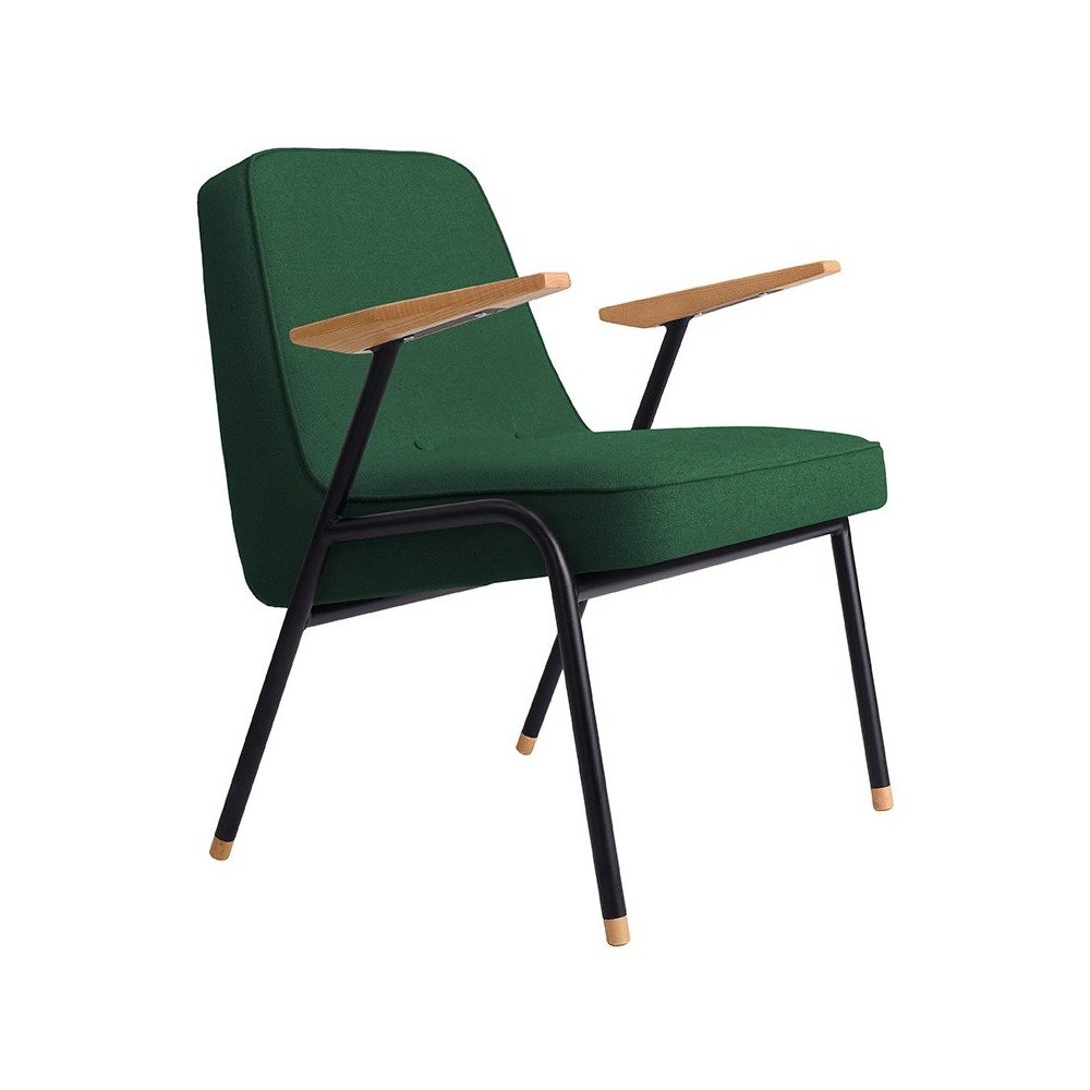 366 Metalen fauteuil van flesgroene wol 366 Concept