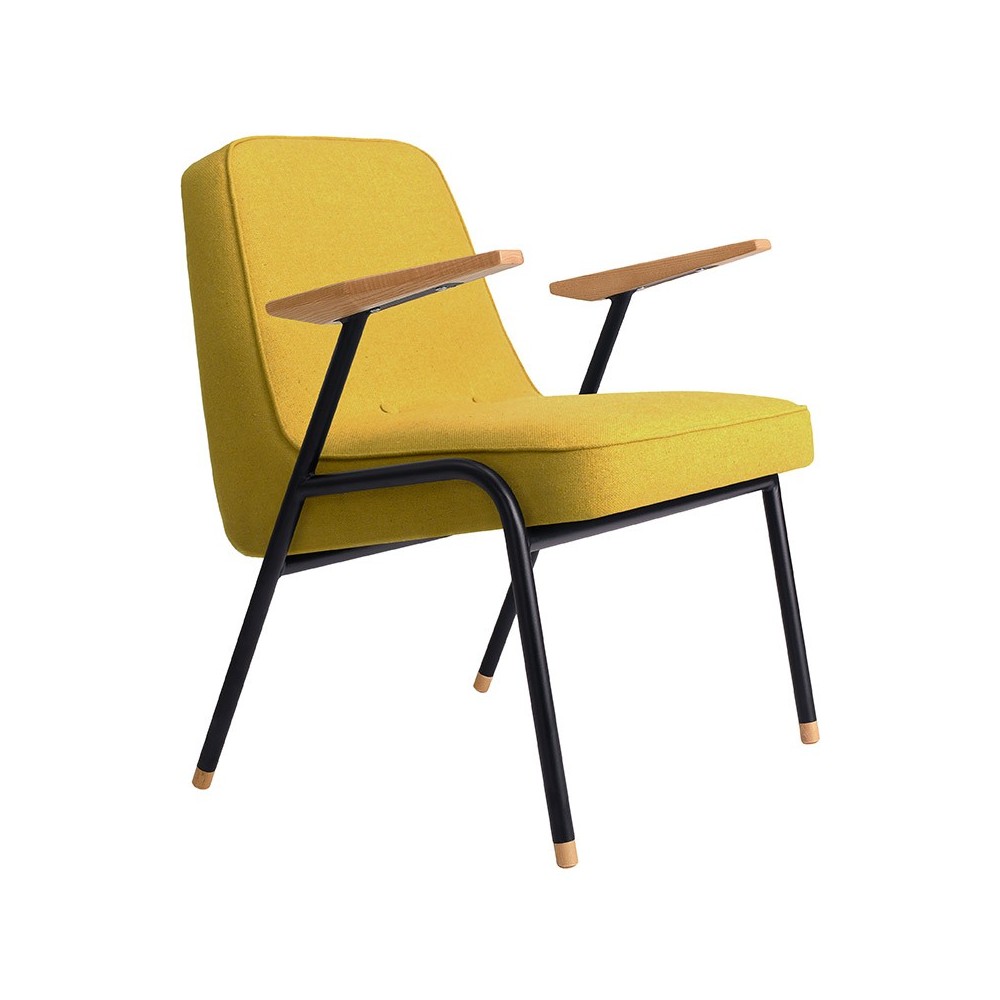 366 Metalen fauteuil van mosterdwol 366 Concept
